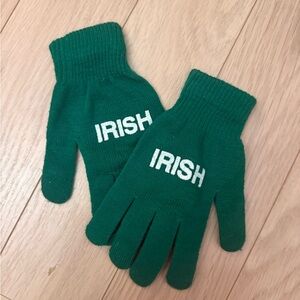 Green 'IRISH'  Knit Gloves